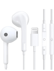 【MFi認証品】iPhone イヤホン 有線 lightning カナル型 ヘッドホン アイフォン イヤホン マイク付き リモコン付き 耐久性良い 高遮音性 ヘッドフォン iPhone/iPadに対応 ライトニング 有線 イヤホン ホワイト