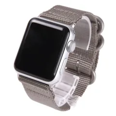 Apple Watch 対応ベルト コンパチブル 時計バンド NATOベルト アップルウォッチ交換ストラップ iWatch 38mm 40mm 41mm 42mm 44mm 45mm Watch Se [グレー(銀バックル)] [42mm/44mm/45mm]
