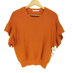 アメリカンホリック AMERICAN HOLIC 袖フリル半袖ニット レディース JPN：L 