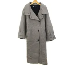 ザラ ロングコート アウター ウール混 レディース Sサイズ ブラウン ZARA 【中古】