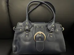 HAMANO 濱野皮革工藝 本革　ハンドバッグ ネイビー