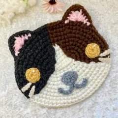 三毛猫 フラットポーチ　内布つき