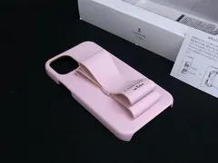 ■極美品■ LANVIN en Bleu ランバンオンブルー リボン  iPhone12 mini対応アイフォンケース スマホケース ピンク系 DJ0929