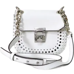 マイケルコース バッグ MICHAEL KORS チェセリア パンチングレザー ミニ クロスボディ 斜めがけ チェーン ショルダーバッグ ホワイト 35S7SV1C1L