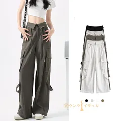 カーゴパンツ レディース ミリタリー ワイドパンツ ウエストゴム ヒップホップ ダンス ファッション カジュアル おしゃれ ゆったり mini02