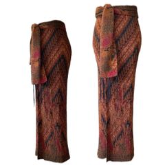 プリーツ ロング スカート ブラウン バティック バリ島 民族衣装 カマン