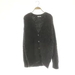 ナイスクラップ NICE CLAUP フェザーロングカーディガン ニット Vネック F チャコールグレー /DO ■OS ■GY39 ■AX