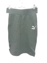 ◇ ⊂ PUMA プーマ サイドライン 膝丈 タイト スカート サイズS ブラック ホワイト レディース E  【1506110008558】