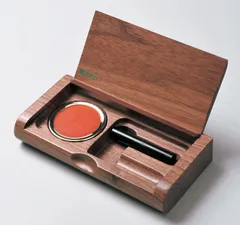 【メール便配送】【ウォルナット】ササキ工芸 一枚フタ印鑑ケース(佐々木工芸 印鑑ケース 朱肉付き 2本収納 木製 印鑑入れ 卓上 収納ケース ハンコケース 会社 デスク 机上 オフィス 印鑑 ケース 収納 昇任祝い 就職祝い お祝い ギフト 入学祝い)