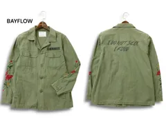 BAYFLOW ベイフロー 通年 花柄 フラワー刺繍★ ワーク ジャケット Sz.3 メンズ