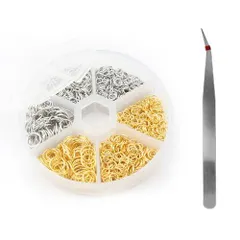 [CXINCFBFUSH] 丸カン キーリング 丸カン キーホルダー パーツ ビーズ素材連結リング3サイズ、2色