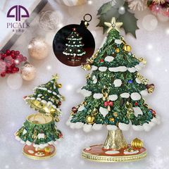 EX620-1【正規品】オーナメントツリー ジュエリーボックス 蓄光 クリスマスツリー Xmas 卓上ツリー リングピロー クリスマス アクセサリーケース リングケース 宝石箱 誕生日プレゼント ピィアース 東京銀座PICALS 東京銀座ピカルス mer12