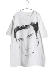 【お得なクーポン配布中!】 90s USA製 ★ エルビス プレスリー アート イラスト プリント Tシャツ メンズ XL / 古着 オールド バンド ロック シングルステッチ 白