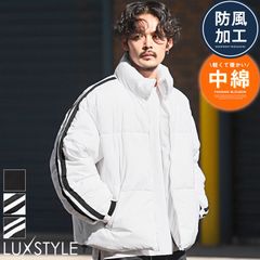 中綿ジャケット メンズ フェイクダウン ブルゾン 防風 撥水 防寒【中綿スタンドワイドブルゾン】メンズジャケット アウター 無地 サイドライン スタンドネック 暖か 厚手 スポーティー カジュアル ストリート 秋 冬 aa-2852