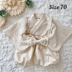 ベビー袴　70サイズ　コットンレーヨン刺繍　ハンドメイド ベビー袴