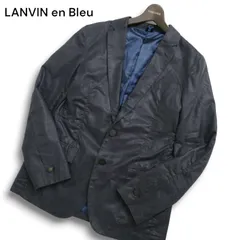 LANVIN en Bleu ランバン オン ブルー 秋冬 総裏 フェイク スウェード★ テーラード ジャケット Sz.46 メンズ 黒 薄黒