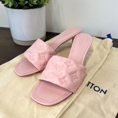 [希少美品] LOUIS VUITTON ルイヴィトン ネオリバイバルライン エンボス サンダル ミュール ヒール ピンクレディース サイズ39