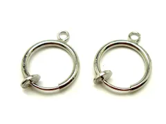 『10個』 イヤリング パーツ シルバー 12mm リング フープ ハンドメイド アクセサリーパーツ 材料 カン付 銀色 金具