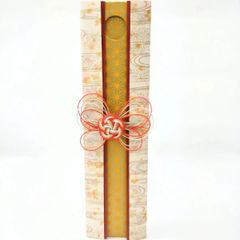 コロコロコイン 彩どり 友禅和紙クリーム地に金の波と桜 オレンジ　金が鮮やかな麻の葉黄色 手作りの想いが伝わります