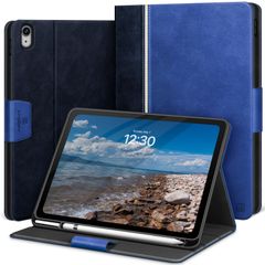 【新着商品】ケース 10.9インチ 2022モデルン 手帳型 10世代 ペン収納 高級PUレザー製 オートスリープ 絵描き角度 iPad ペンホルダー付き スタンド機能 キズ防止 全面保護 KingBlanc アイパッド 第10世代 保護カバー ブルー