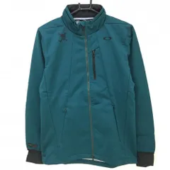 【新品】オークリー ジャケット グリーン ロゴ黒 撥水 防風 ストレッチ メンズ M ゴルフウェア Oakley