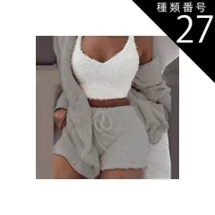 種類27：画像6/L セットアップ ルームウェア パジャマ 部屋着 寝巻き ナイトウェア 袖あり ノースリーブ もこもこ モコモコ ふわふわ 3点セット お得 かわいい 大人可愛い カジュアル おしゃれ 大人女子 こなれ感 ラフ ラブリー キュート ガーリー 