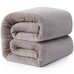 【特価商品】Hansleep 毛布 シングル 冬用 ブランケット 140x200cm マイクロファイバー 柔らかく肌触り フランネル 洗える 静電防止 四季適用 (140x200ダーク グレージュ)
