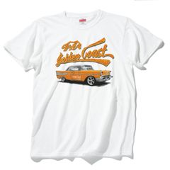 Tシャツ　カリフォルニア　オレンジコースト　アメ車　ホワイト　半袖