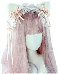 pkpohs ヘッドドレス 猫耳 ねこ耳( ピンク)