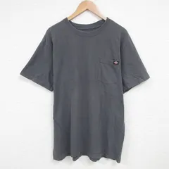 XL/古着 ディッキーズ Dickies 半袖 ブランド Tシャツ メンズ 無地 胸ポケット付き 大きいサイズ コットン クルーネック 濃グレー 25jun19 