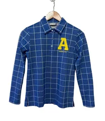 RE257 adidas アディダス　ポロシャツ　ゴルフウェア　長袖　レディース　ブルー　青　Mサイズ