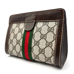 極美品 オールドグッチ PVC クラッチバッグ GG柄 シェリーライン 茶 グッチ GUCCI GG シェリーライン オールドグッチ クラッチバッグ