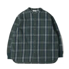 新品 rehacer レアセル シャツ サイズ:S オーバーサイズ バンドカラー ヘビーウェイト チェック ネルシャツ (Check Over Joint Shirt) グリーン トップス カジュアルシャツ 長袖【メンズ】のサムネイル