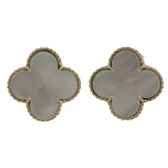 【Van Cleef & Arpels】ヴァンクリーフ＆アーペル ヴィンテージ アルハンブラ K18イエローゴールド×マザーオブパール 白 レディース g イヤリングのサムネイル