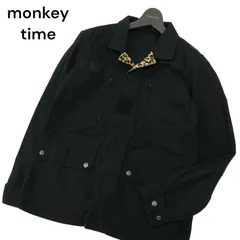 monkey time ユナイテッドアローズ 通年 レオパード柄使い★ フランス軍 F2型 ミリタリー ジャケット Sz.M　メンズ 黒のサムネイル