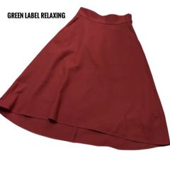 グリーンレーベルリラクシング　スカート　赤　レッド　Aライン　美脚　レディース