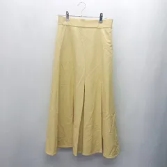 ◇ N NATURAL BEAUTY BASIC ロング丈 プリーツ スカート サイズM イエロー レディース E  【1407020047883】