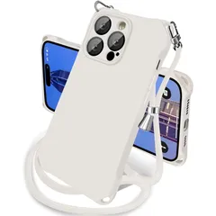 iphone 14Pro ケース シリコン 耐衝撃 斜めがけ ショルダー タイプ カバー 紐付き 織りストラップ付き 肩掛け 首掛け アイホン 14プロ ケース 米軍MIL規格 SGS認証 スマホケース 携帯ケース ストラップホール付き 薄型 ソフトケース 1