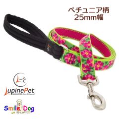 LUPINE　25mm幅　120cmリード　ペチュニア柄　アメリカ製　大型犬・中型犬向け　Petunias
