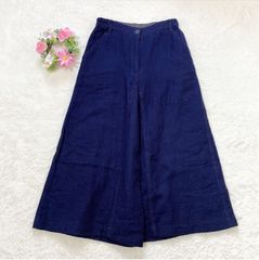 4344 ー大特価ー【ジャンニロジュディチェ】 GIANNI LO GIUDICE レディース ガウチョパンツ ワイドパンツ (XS) 濃紺 ネイビー コットン 綿 100% カジュアル LOT43