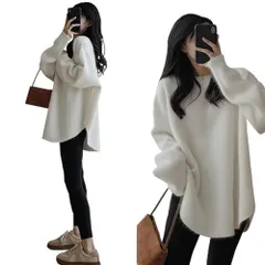 ベージュ_Free Size [KEWJYUE] ニット セーター レディース プルオーバーセーター シンプル 長袖 丸首 おしゃれ きれいめ トップス ゆったり カットソーセーター 秋 冬 無地 おしゃれ カジュアル 着回し 暖かい 柔らかい 気質 可愛い