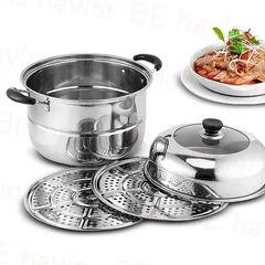 Queen深型鍋　ステンレススチール 蒸し器 RoyalQueen深型鍋ステンレススチール 蒸し器