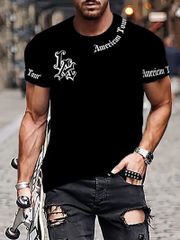 ロゴプリント シンプル 半袖Tシャツ 327 黒 派手 ストリート ダンス B系 ヤクザ ヤンキー オラオラ系 ホスト 服 メンズ ファッション