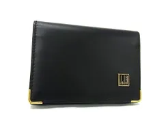 ■新品■未使用■ dunhill ダンヒル レザー 二つ折り カードケース カード入れ 名刺入れ パスケース メンズ ブラック系 FE5565