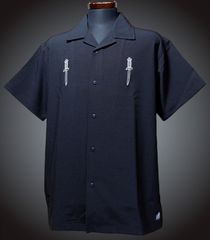 LURKING CLASS ラーキングクラス 半袖オープンカラーシャツ (DAGGER EMBROIDERY) by sketchy tank カラー：ブラック 12,100円(内税)