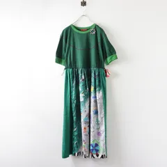 未使用 アルベロベロ オレボレブラ ALBEROBELLO OLLEBOREBLA  海とビーチプリントワンピース M｜グリーン ぶたさん【2400014568370】