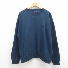 XL/古着 ドッカーズ 長袖 スウェット メンズ 90s ワンポイントロゴ 大きいサイズ クルーネック 紺 ネイビー 25aug01 中古 スエット トレー