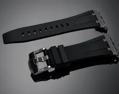 ブラックシルバー★Apple Watch バンド　高級ラバーベルト　ステンレス316L メンズ　レディース　スポーツ 49mm45mm44mm42mm41mm40mm38mm
