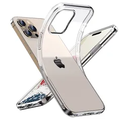 ONES iPhone15Pro用ケース HD全透明 米軍MIL規格 超耐衝撃 『 画面 ・ レンズ保護、滑り止め 』〔 薄型、超軽量、持ちやすい 〕 Qi充電 衝撃吸収 HQ・TPU フィット感 クリア カバー 1