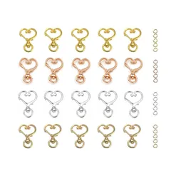 【特価セール】ゴールドなど4色 シルバー キーリング 手作り DIY用パーツ カワイイ ワンタッチキーホルダー 回転カン付き 20個 キーホルダー金具 YFFSFDC